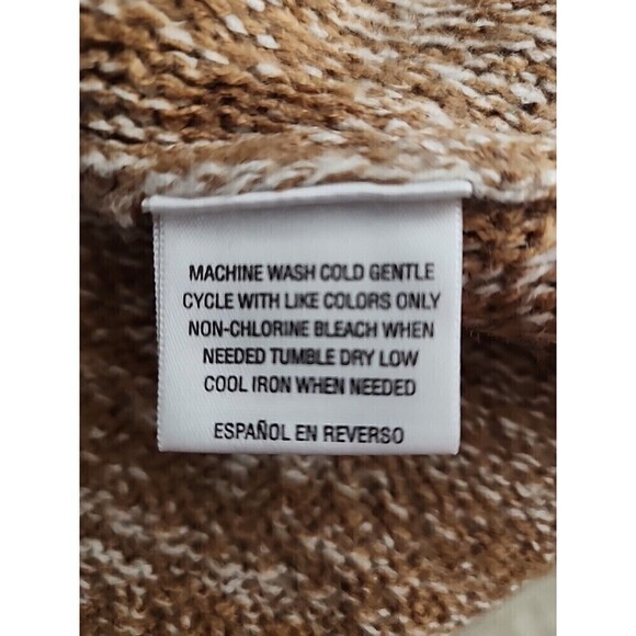 Style & Co Poncho Camel Tan & Ivory Fringed Small - Medium - Picture 9 of 10